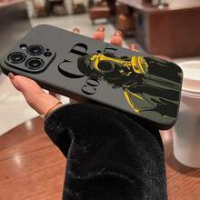 Cube Design Phone Case For Men, Shockproof Protective Fashion Mask Cover Compatible With IPhone 15 Series & More, Perfect Gift Idea - Black - View 7