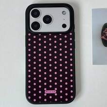 Simple Cute Pink Polka Dot Heart Stylish Phone Case Compatible With IPhone 17 Pro Max 17 Pro 17 16 Pro Max 16 Pro 16 15 Pro Max 15 Pro 15 14 Pro Max 14 Pro 14 13 Pro Max 13 Pro 13 12 Pro Max 12 Pro 12 11 Stylish Lovely Girl Shockproof Cover Gift - Pink Polka Dots - View 1