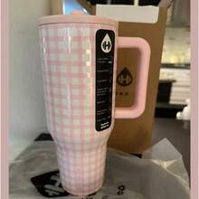 32oz/40oz Large-Capacity Vacuum Cup [One Cup For A Whole Day's Water Needs], 24-Hour Hot And Cold Retention, Essential For Outdoor Work & Sports, Coffee Checkered Design - 彩色 - 查看 47