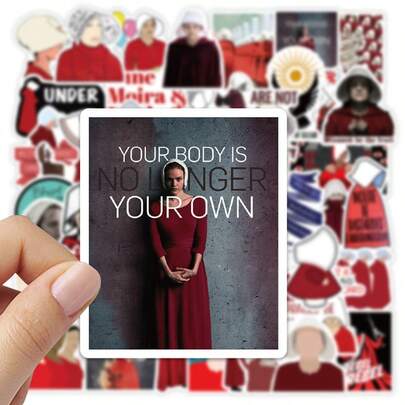 50张《使女的故事》贴纸，《使女的故事》电视剧涂鸦贴纸，DIY笔记本电脑、冰箱、行李箱、手机壳、水杯装饰贴纸