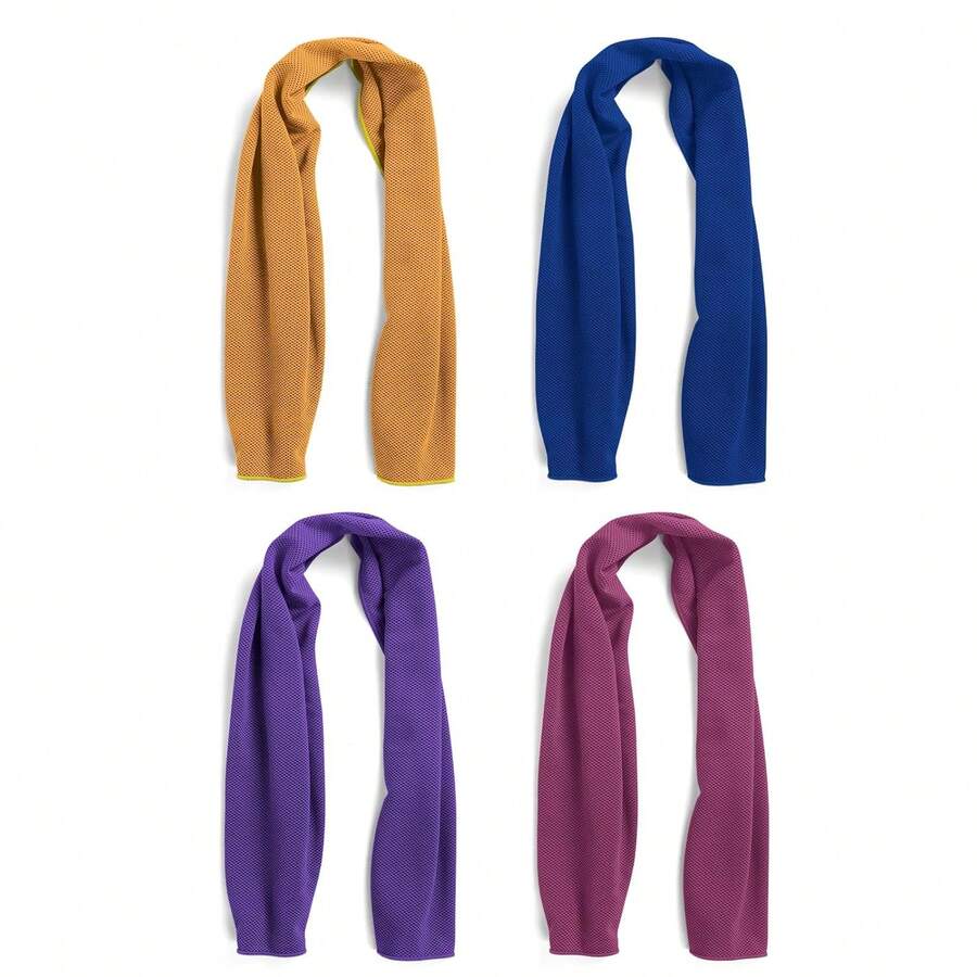 4 Pack Cooling Towels For Neck And Face, Hot Weather Neck Wrap Coolers For Gym Yoga Workout Sweat Towel(Y-4PACK-04) - 彩色 - 查看 1