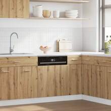 vidaXL Panneau de lave-vaisselle "Lyon" Chêne artisanal 60 x 1,5 x 67 cm Bois d'ingénierie - Tabac - Voir 1