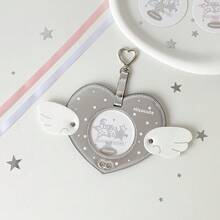 Hisocute Heart Shape Photo Frame Keychain - Angel Wings Design Cute Lanyard Holder For ID Card, Kpop Fans Gift - Multicolor - View 8