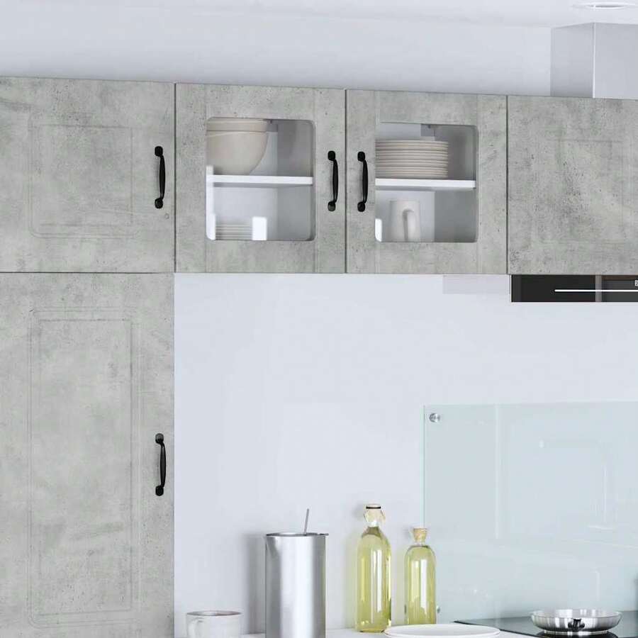 vidaXL Armário de cozinha 2 pcs cinza beton 40 x 31 x 40 cm - Cinza - Ver 1