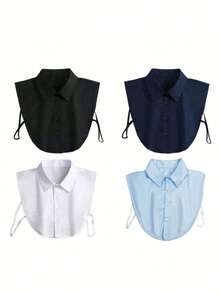 4pcs/1set Men's Detachable Fake Collar, Fashion Shirt Collar, Fake Collar, Half Fake Collar, Versatile And Easy To Wear, Ideal Gift For Friends, Family, Colleagues