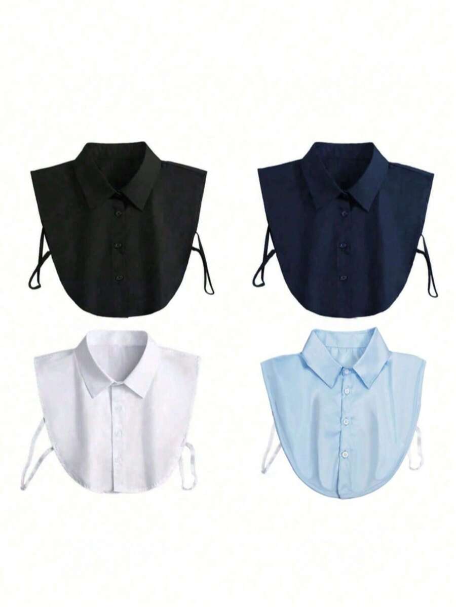 4pcs/1set Men's Detachable Fake Collar, Fashion Shirt Collar, Fake Collar, Half Fake Collar, Versatile And Easy To Wear, Ideal Gift For Friends, Family, Colleagues