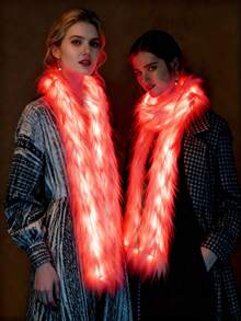 多功能LED发光围巾 - 夜间派对服装道具、情人节/复活节装饰、学校文化节及家居装饰配件