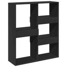 vidaXL Schwarze Trennwand 100x33x115 cm Holzwerkstoff - Schwarz - Übersicht 6