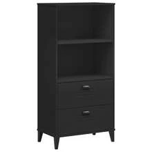 vidaXL Bibliothèque VIKEN negro 60x35x123 cm madera ingeniería - Negro - Ver 2