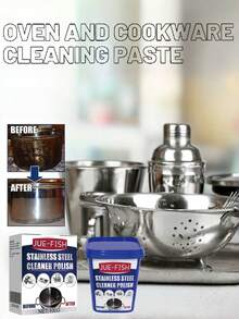 JUE FISH 不锈钢清洁膏；锅底黑垢清洁剂；不锈钢清洁剂；厨房重油渍去除剂；厨房必备品 - 固體 - 查看 4
