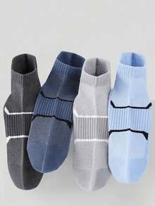 1/2/4/6 Pairs Men's Short Socks, Moisture-Wicking, Odor-Resistant, Sports Socks, Thin Ankle Socks, Unisex - Multicolor - View 5