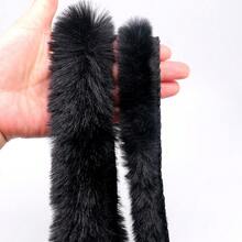 Cinta de tela con ribete de piel sintética negra y blanca de 3cm/4.5cm, tiras artificiales esponjosas de conejo, encaje para manualidades, costura, adornos, suministros DIY, para sombreros, zapatos, ropa de vacaciones, decoración de árboles de Navidad - M - Ver 8