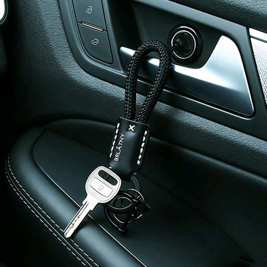 1件高品质手工编织汽车钥匙链，钥匙扣挂绳，钥匙圈礼品 - A - 查看 1