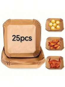 200/150/100/50 Sheets Parchment Paper With Wavy Edges - Heat Resistant Up To 450°F, Non-Stick & Leak-Proof, Suitable For 5-8 Quart Air Fryer/Oven - Family Pack - Wood Color - View 13