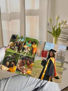 1pc Customized Family Photo, Kids, Pets, Couples Protective Transparent Case Cover For IPad Pro 13, Air 13