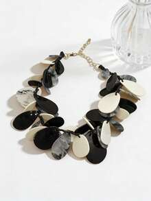 1pc Asymmetrical Teardrop Shaped Fashionable Necklace For Women, Suitable For Travel And Vacation Wear