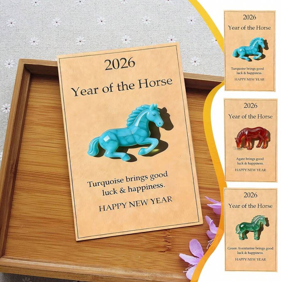 Lucky Crystal Horse Symbolizing Strength And New Beginnings Lucky Green Amethyst Horse Transparent Horse-Shaped Ornament Desk Bookshelf Meditation Space Decoration Suitable For Friends And Relatives Birthday Valentine's Day New Year Anniversary Gift Suitable For Both Men And Women - B - 查看 1