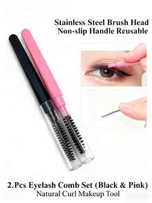 旅行装螺旋眉刷睫毛梳套装 - 带防尘盖，迷你眉毛修剪器，适合日常和旅行使用，男女皆宜的便携式眉毛造型工具 - 彩色 - 查看 13