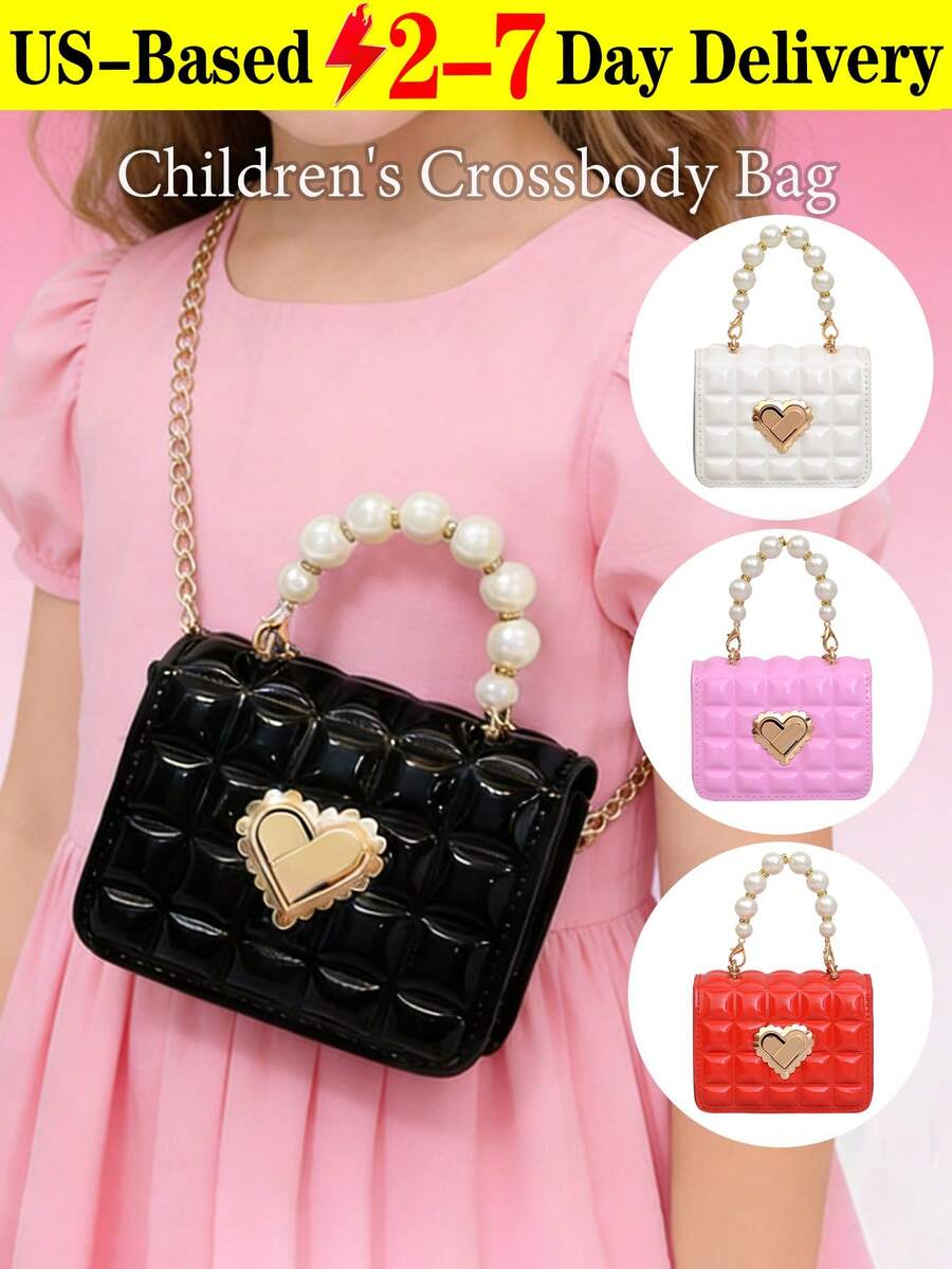 Baby Purse For Toddlers, Girls Purses For Kids , Genuine Pearls & Chain Mini Purse For Little Girls - Ultimate Princess Birthday Gift, Flower Girl Accessory, Photoshoot Prop, Party Bag For Kids - Toddler Dress-Up, Tea Party, Easter Basket - Cute, Elegant, Durable & Children's Fashion Bag - 彩色 - 查看 1