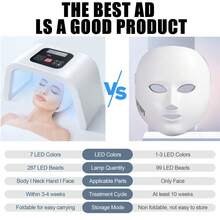 HanTai Red-Light-Therapy, Red Light Therapy For Face, 7 Colors Facial Led Light Therapy Face Mask,SPA Equipment For Skincare At Home - Xem 5