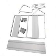 Microwave Oven StandSoporte para Horno de Microondas de Doble Capa Estante para Horno de microondas de Aluminio Organizador Estante Alenamiento Cocina con 10 Ganchos - Verde Oliva - Ver 6