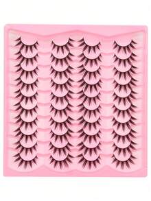 20片/盒 浓密卷翘的动漫卡通风格假睫毛，尖尾卡通睫毛，长度9毫米至16毫米，适用于娃娃、万圣节、派对、圣诞节妆容和角色扮演 - 濃密款 - 查看 4