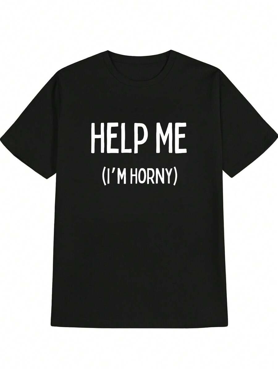 Interesting Graphic - Help Me (I'M Eager) T-Shirt - Space Black - View 1