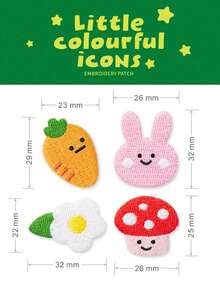 Cute Cartoon Colorful Icon Embroidered Cloth Patch, Ironing Sticker, Sewing Patch, For Clothes, Pants, Bags, Scarves, Hats, Jackets, T-Shirts, Decorative Sticker, DIY Phone Cases, Notebooks, Bags, Self-Adhesive - Multicolor - View 8