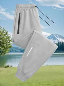 4-Season Men's Casual Sports Outdoor Pants - Suitable For Hiking, Running And Leisure Wear - Light Grey - View 3