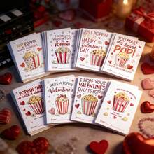 12张情人节爆米花主题贺卡套装 - 一套幽默有趣的贺卡，非常适合送给朋友和爱人。 - 彩色 - 查看 2