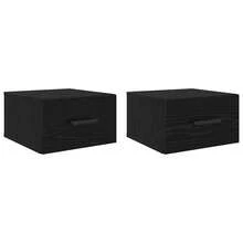 vidaXL Armoire de chevet 2 pcs Chêne noir 35 x 35 x 20 cm - Noir - Voir 2