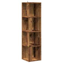 vidaXL Armadio angolare vecchio legno 33x33x132 cm in legno d'ingénierie - Castano - Visualizzare 2