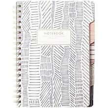 Fringe Studio - Cuaderno de pestañas grandes, color gris mármol, cubierta flexible de tapa blanda, con rayas universitarias, 5 divisores troquelados, cuaderno, 7.25 x 10 pulgadas, 180 páginas forradas(Líneas tribales) - Multicolor - Ver 1