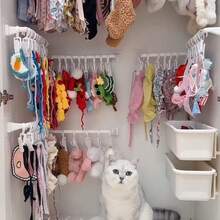 1 pezzo Appendiabiti per vestiti, cappelli e accessori per animali domestici, organizer bianco a molletta per guardaroba di animali domestici - Multicolore - Visualizzare 1