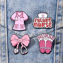 4件套护士珐琅胸针时尚装饰胸针饰品翻领包徽章珠宝礼品 - 彩色 - 查看 8