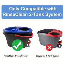 2/3/6个装超细纤维拖把替换头，替换拖把垫，可水洗替换拖把布，兼容RinseClean双槽系统，除尘拖把头，干湿两用，易于清洁，清洁用品，返校必备 - 多色 - 查看 4