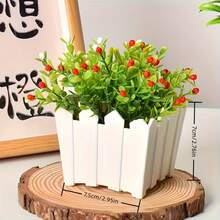 2/4/6个装户外露台窗台简约塑料花盆，装饰花盆，花瓶，适用于家庭庭院、阳台，也是理想的礼品之选。 - 白色 - 查看 4