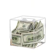 1pc Acrylic Transparent Piggy Bank, For Kids, Students, Adults, Donation Box, Suggestion Box, Suitable For Thanksgiving, Back To School