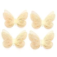 4pcs/Pack 3D Hollow Lattice Iron Butterfly 50mm Double Layer Shoes, Hats, Jewelry Decor Accessories, DIY Elegant Hair Clips, Earrings, Necklaces, Bracelets Decoration - Hollowed-out Silk Butterfly - View 10
