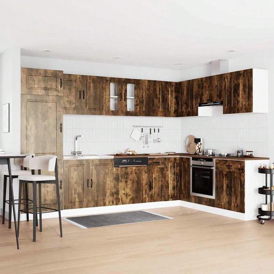 vidaXL Kalmar 2-teiliger Küchenschrank, braun, 80 x 46 x 81,5 cm - Braun - Übersicht 1