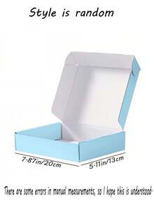 8 hộp carton màu xanh dương, hộp bìa cứng sóng bền chắc, thích hợp cho vận chuyển, làm quà tặng, gửi thư và đóng gói. Hộp bìa cứng nhỏ dùng để đóng gói thư từ, đóng gói thương mại điện tử, hộp vận chuyển bằng giấy sóng. Thích hợp cho các doanh nghiệp nhỏ. Hộp nhỏ xinh xắn. Hộp bìa cứng. Hộp đóng gói thư từ để đóng gói sản phẩm. - Màu xanh nhạt - Xem 4