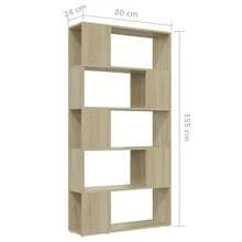 Bibliothèque de séparation vidaXL Chêne sonoma 80x24x155 cm - Tabac - Voir 7