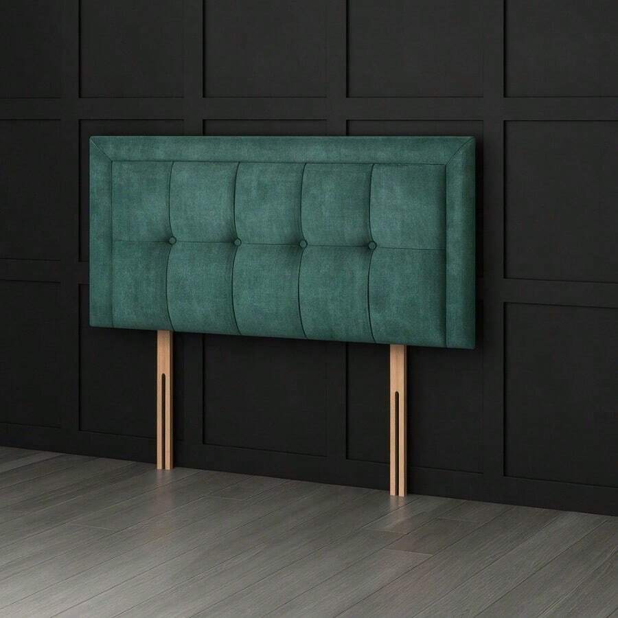 3ft Single Coniston Velvet Venice Headboard 20inch - Green - View 1
