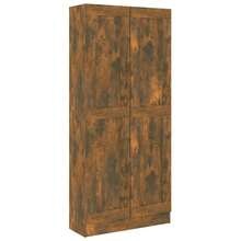 vidaXL Armoire à livres Chêne fumé 82,5x30,5x185,5cm Bois d'ingénierie - Tabac - Voir 2