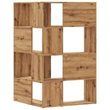 vidaXL Biblioteca de ángulos 4 niveles de ingeniería artesanal de la madera - Marrón - Ver 6