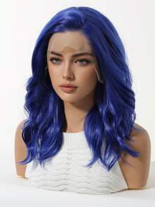 13x4 高清蕾丝前假发 - 无胶高清蕾丝，预拔发际线，耐热合成纤维，适合日常及派对佩戴，16英寸 - 彩色 - 查看 2