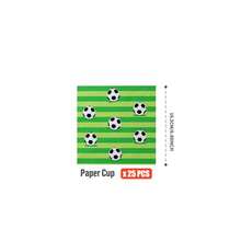 1 Set Of 25 Disposable Football Field Themed Plates, Napkins, Cups - One-Time Party Supplies Suitable For Birthday, Wedding, Theme Party, Family Picnic - Multicolor - View 6