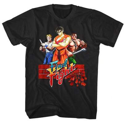 Final Fight Vintage Arcade Game Characters Men's T Shirt Capcom Haggar Cody Guy