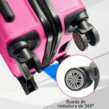2pz Kit Maletas Viaje Avión 18+20 Pulgadas Carry on 10kilos Con Candado De Ruedas 360 - Rosa - Ver 5