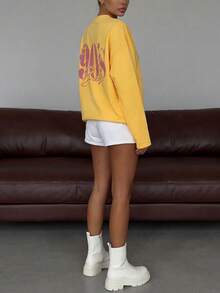 女士卫衣 - 黃色 - 查看 3